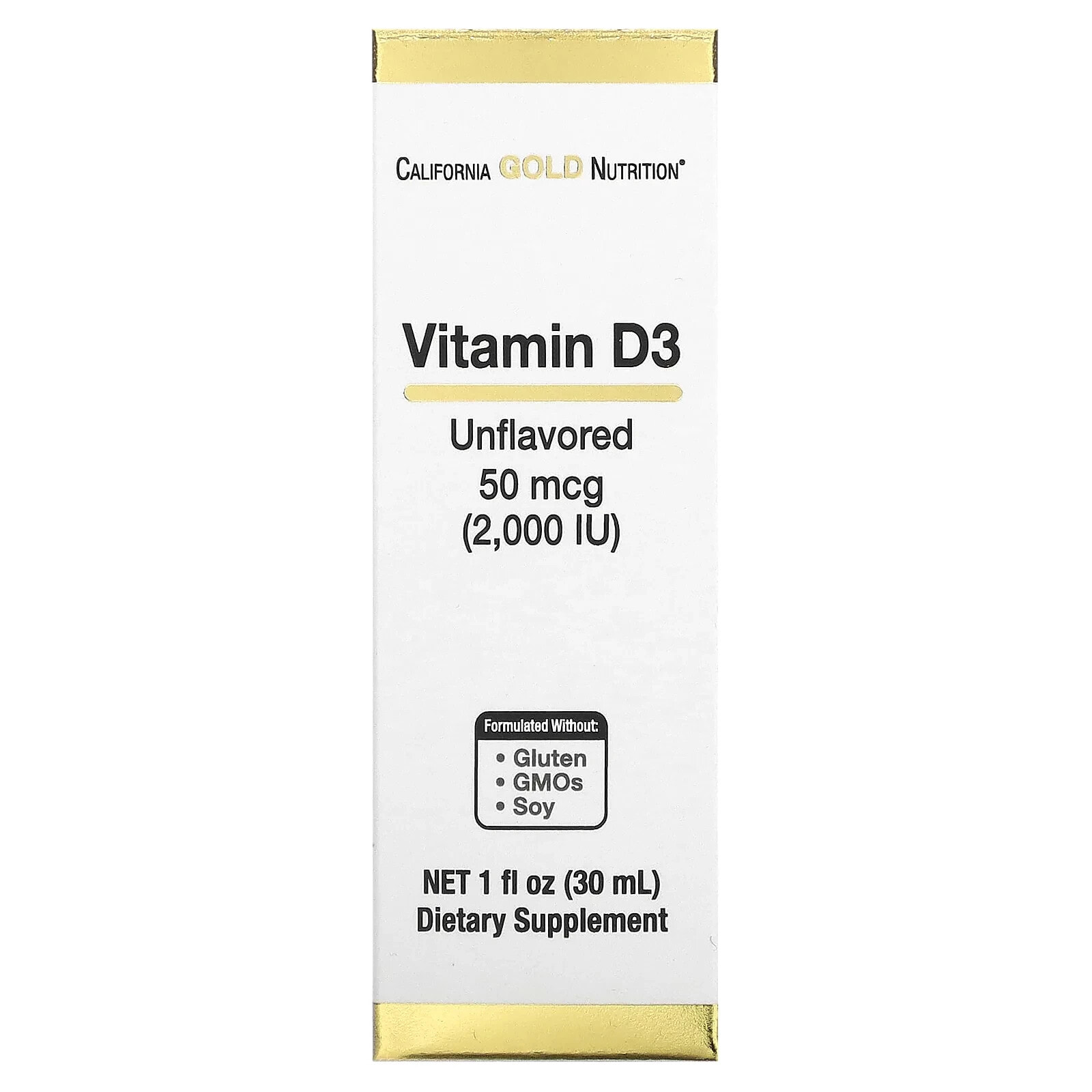 California Gold Nutrition, витамин D3 (цитрус), 2000 МЕ, 30 мл (1 жидк. унция)