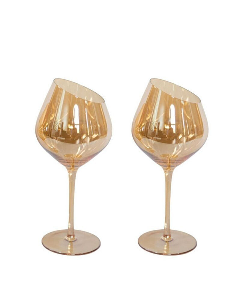 Jeanne Fitz slant Collection Red Wine Glasses, Set of 2