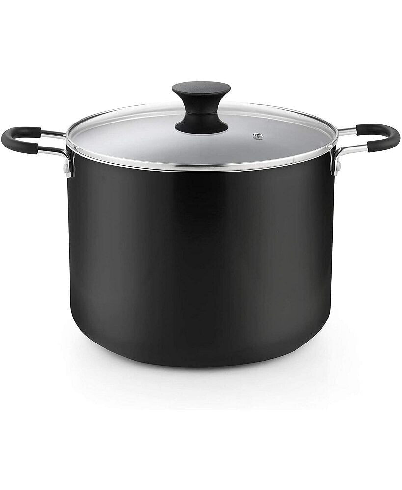 Cook N Home professional Nonstick Stockpot with Lid, 10.5 Quarts, Black