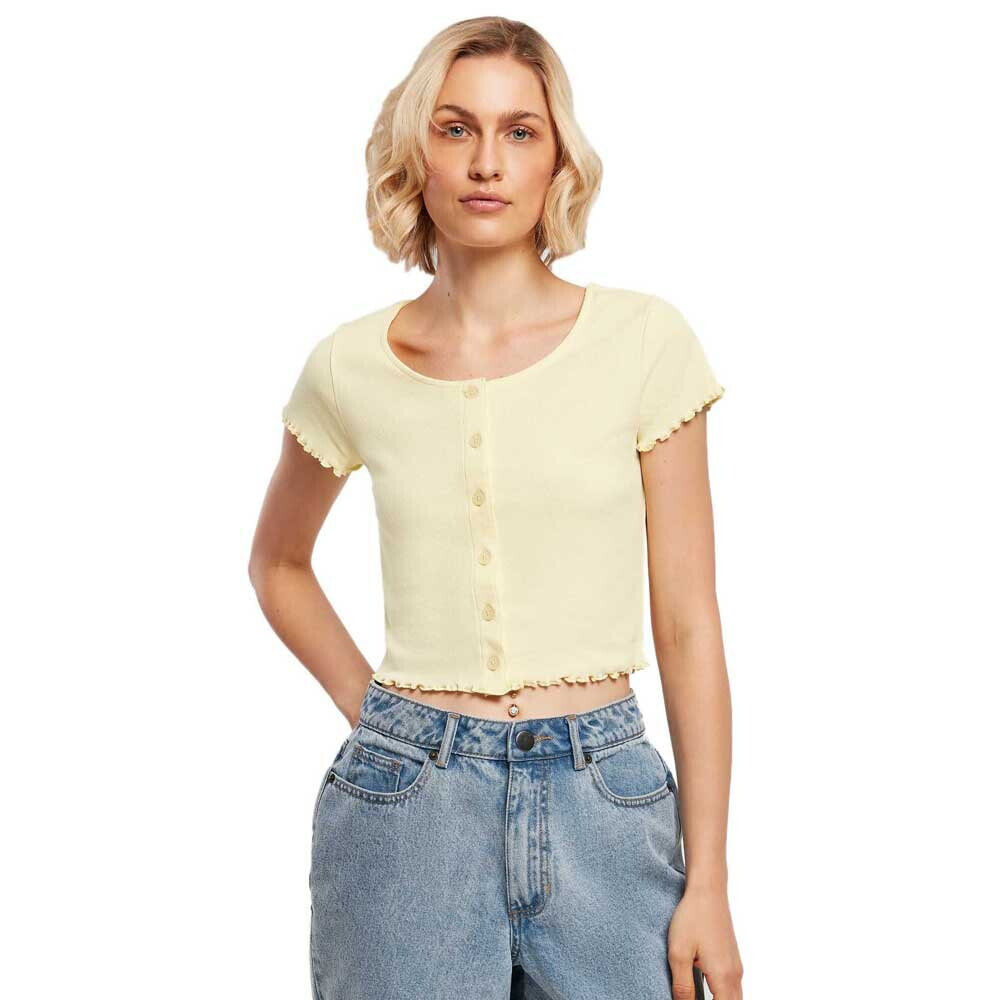 URBAN CLASSICS Cropped Button short sleeve T-shirt