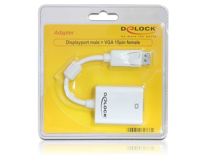 DeLOCK 61766 кабельный разъем/переходник DisplayPort VGA Белый