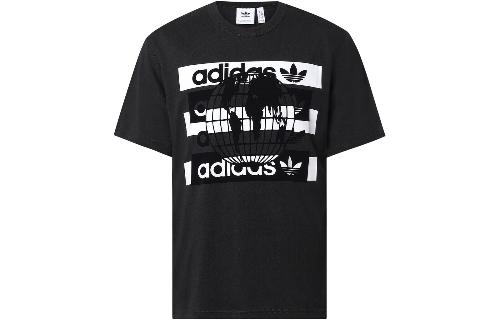 adidas originals三叶草 Msg Ss Tee 地球Logo串标短袖T恤 男款 黑色 / Футболка Adidas originals Msg Ss Tee LogoT FM2253
