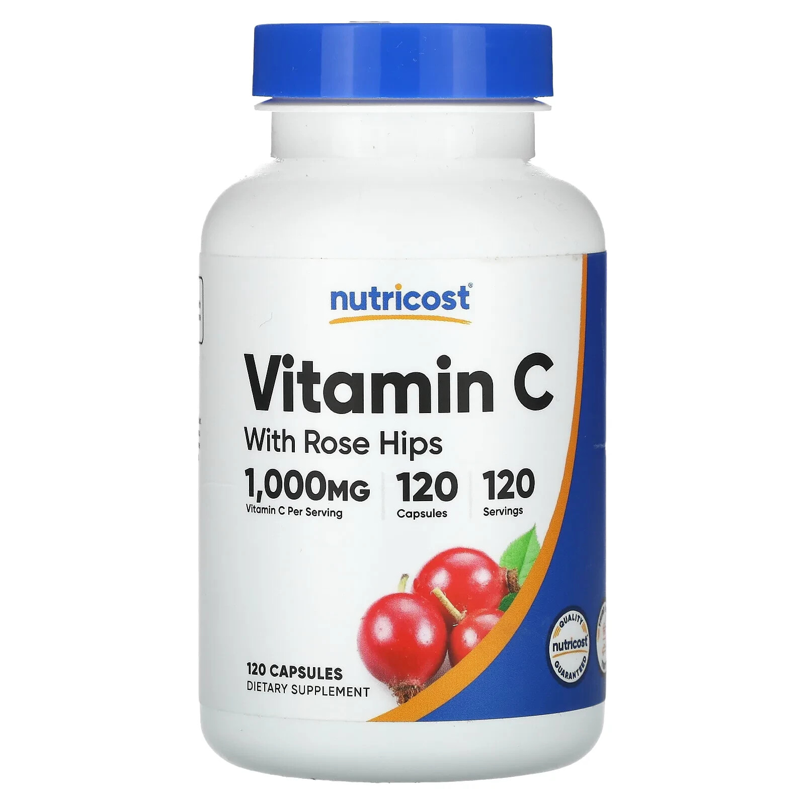 Nutricost, Витамин C с шиповником, 1000 мг, 240 капсул