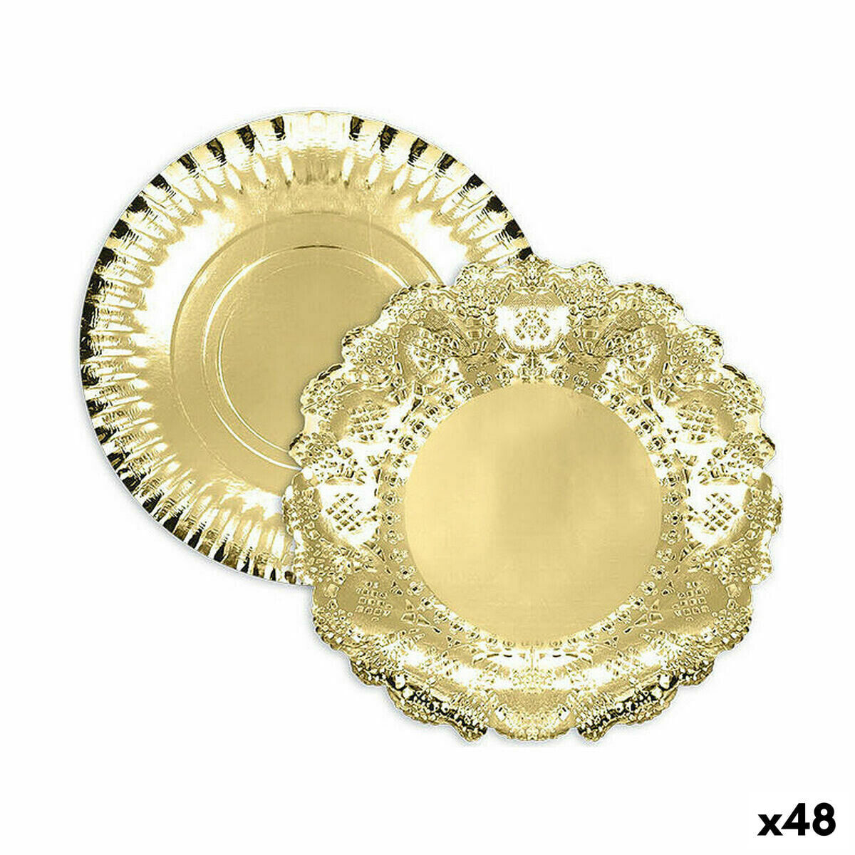 Snack tray Algon Circular Golden 30 x 30 x 1,5 cm (48 Units)