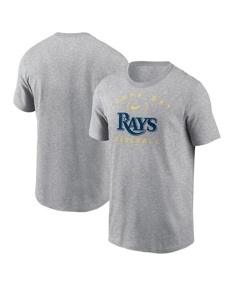 Nike men's Heather Gray Tampa Bay Rays Home Team Athletic Arch T-shirt