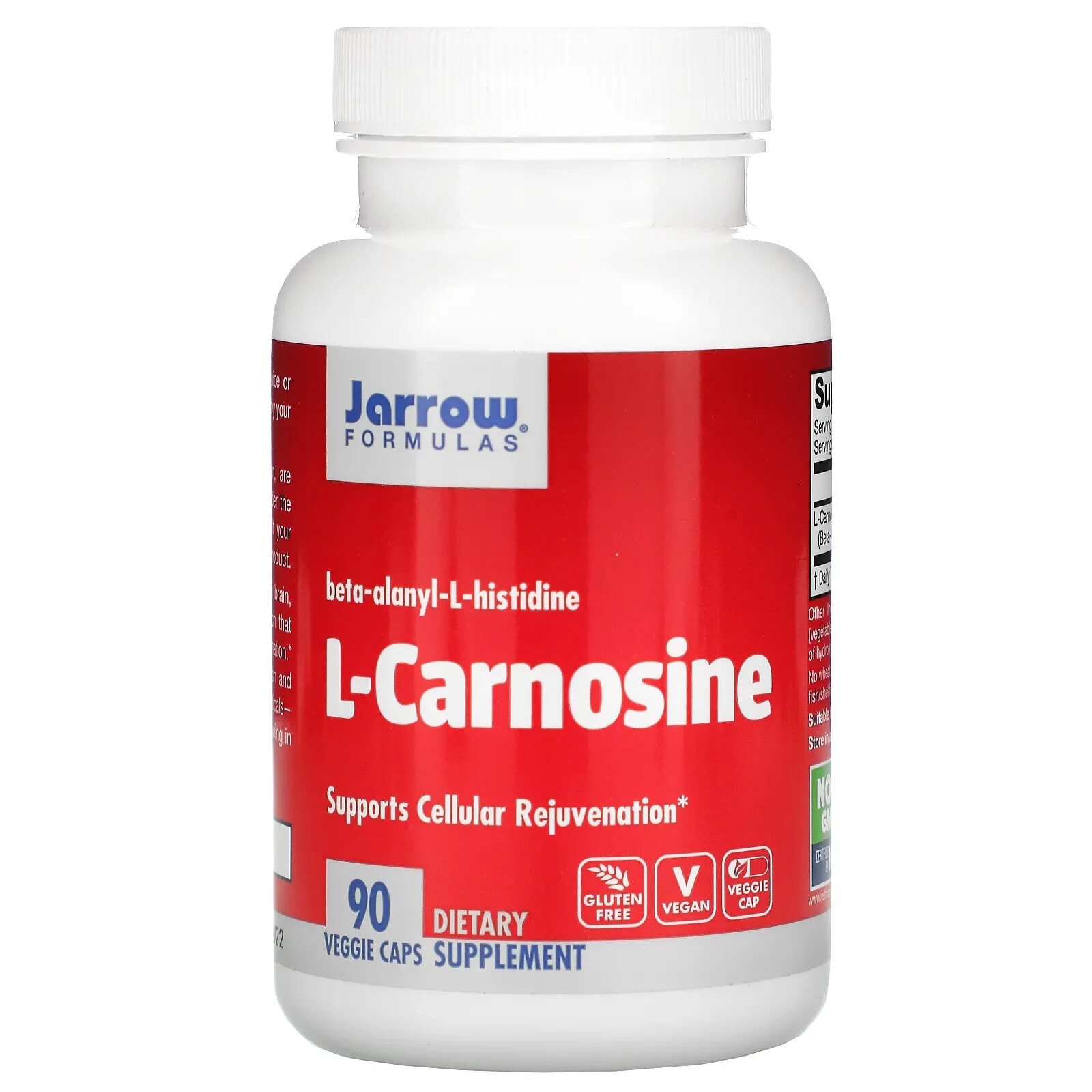 джэрроу формулас, L-карнозин, 90 растительных капсул