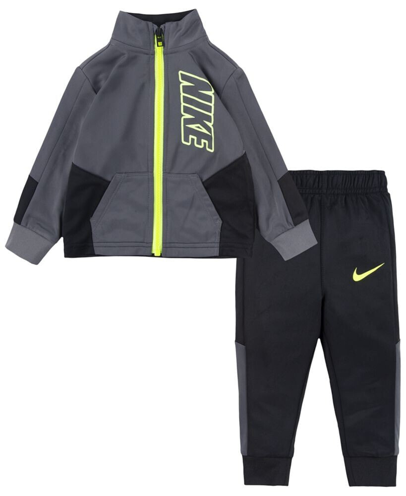 Nike baby Boys Block Full Zip Tricot Jacket and Matching Pants, 2 Piece Set