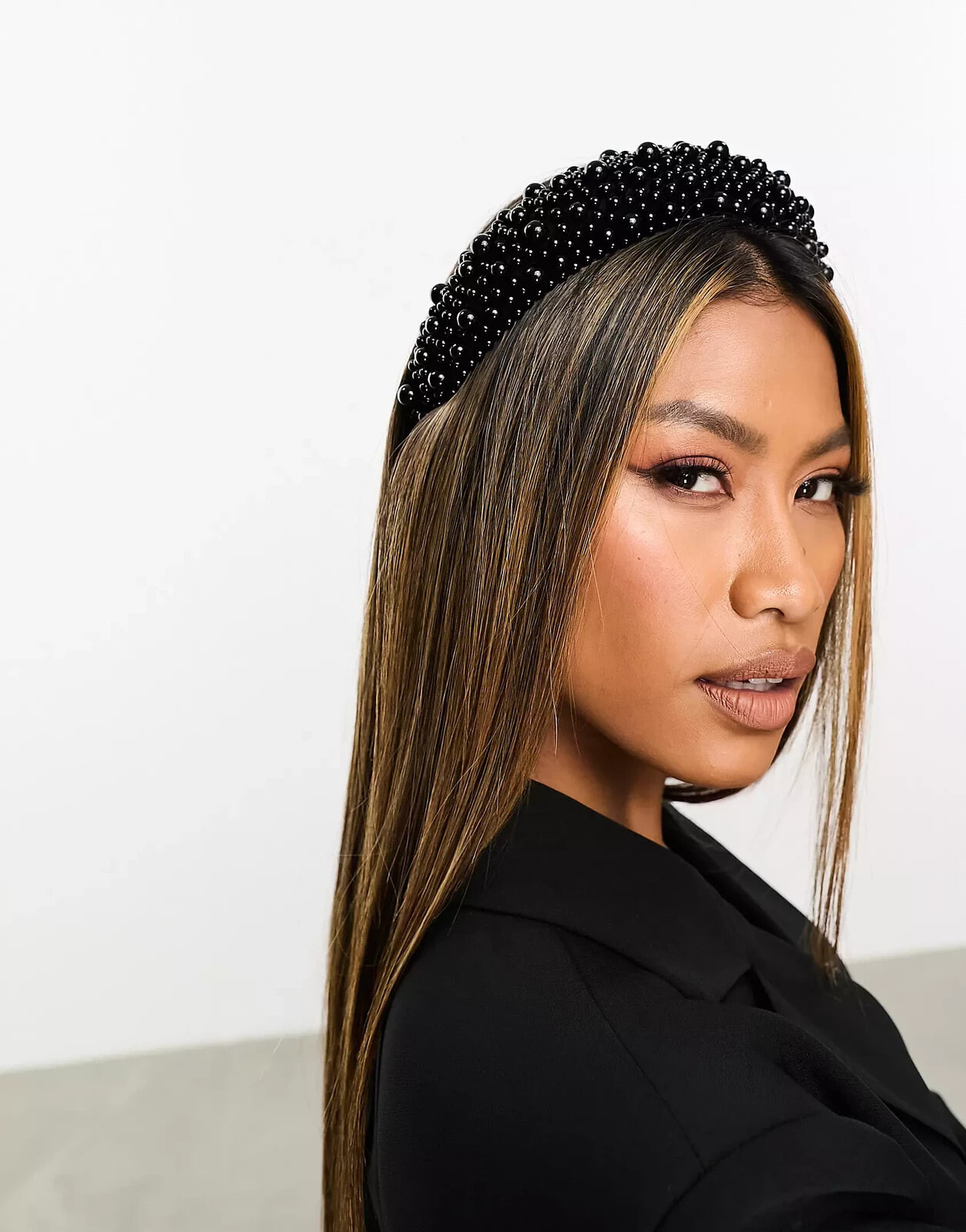 Easilocks – Oversize-Haarreif in Schwarz mit Perlendesign, exklusiv bei ASOS