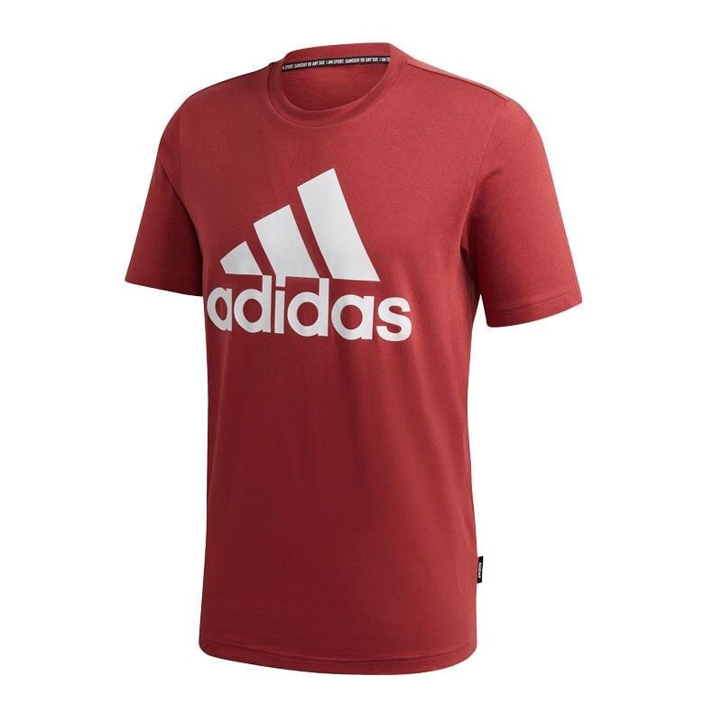 Мужская футболка спортивная красная с логотипом adidas Must Haves M GC7351