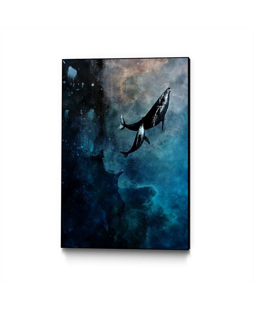 Alex Cherry Flying Whales Art Block Framed Canvas 16
