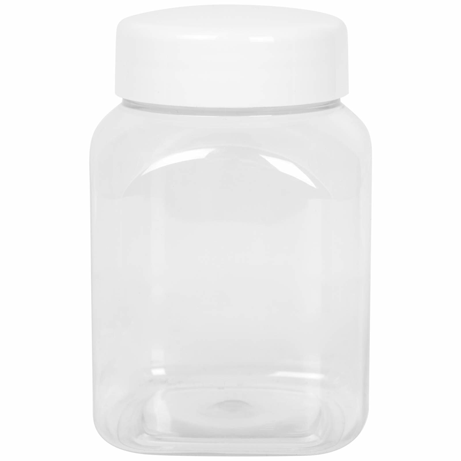Square jar with lid thread 63/485 transparent 500ml