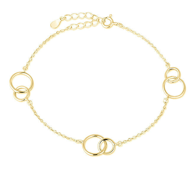 Modern Gold Plated Linked Circles Bracelet SVLB0181XH2GO00