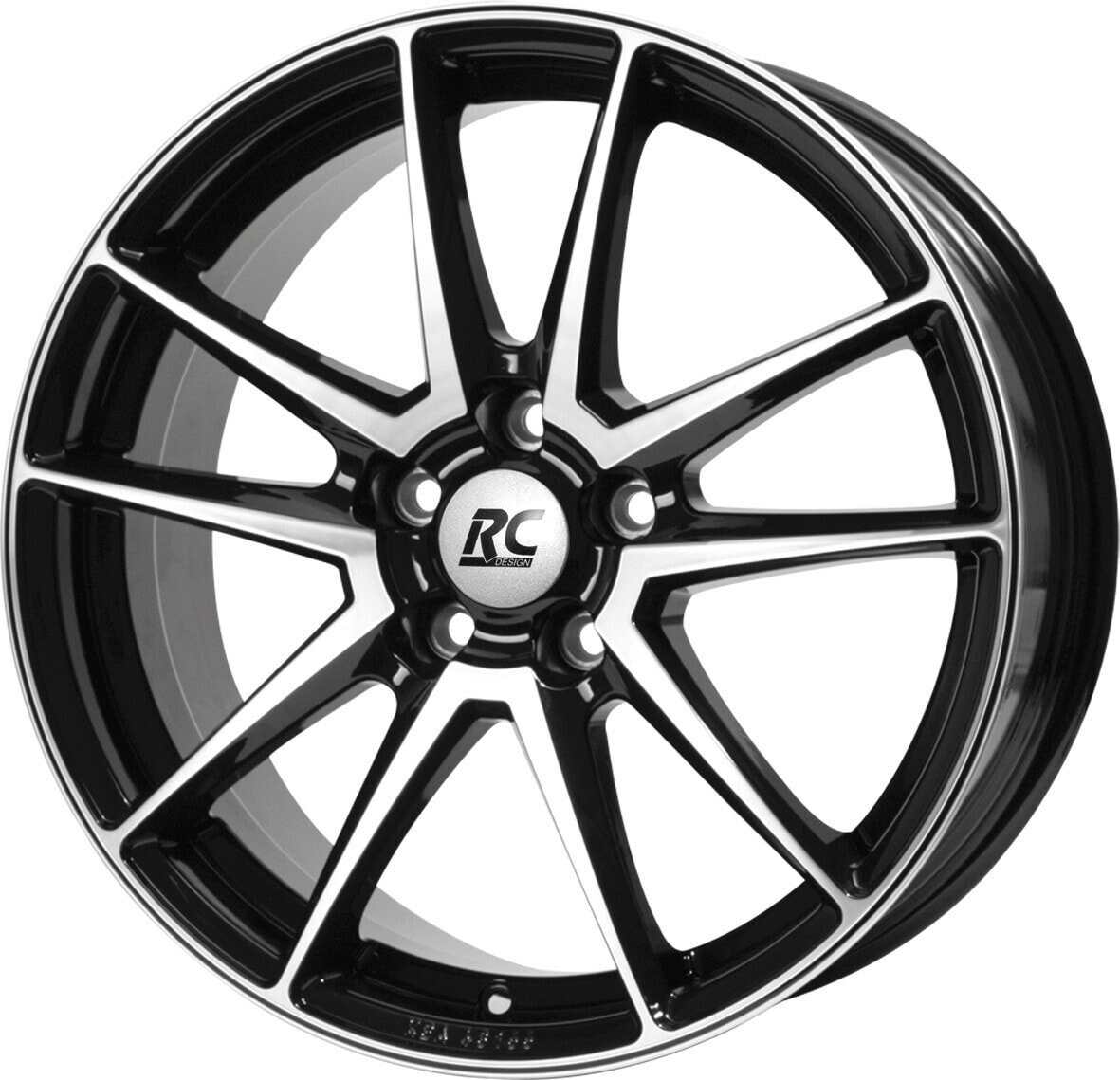 Колесный диск литой RC-Design RC22 schwarz front-poliert 6.5x16 ET25 - LK4/108 ML65.1