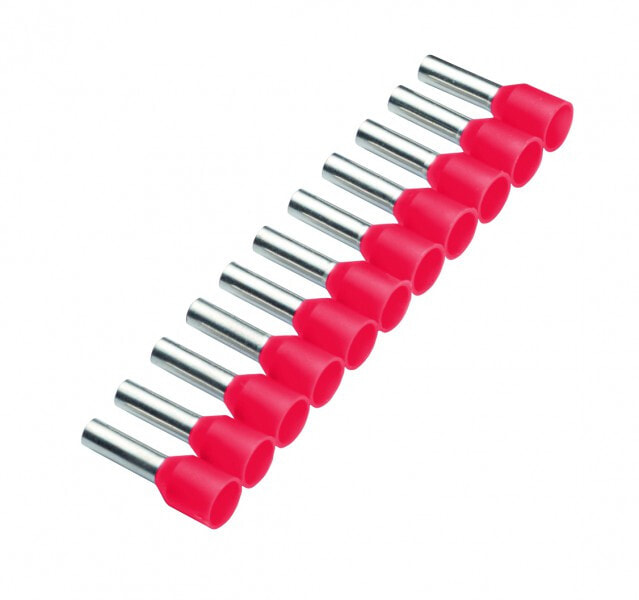 184486 - Pin terminal - Copper - Straight - Red - Tin-plated copper - Polypropylene (PP)