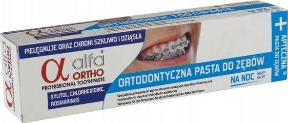 Alfa Ortho Herbal Toothpaste Суперактивная ночная зубная паста для людей, пользующихся ортодонтическими аппаратами 75 мл