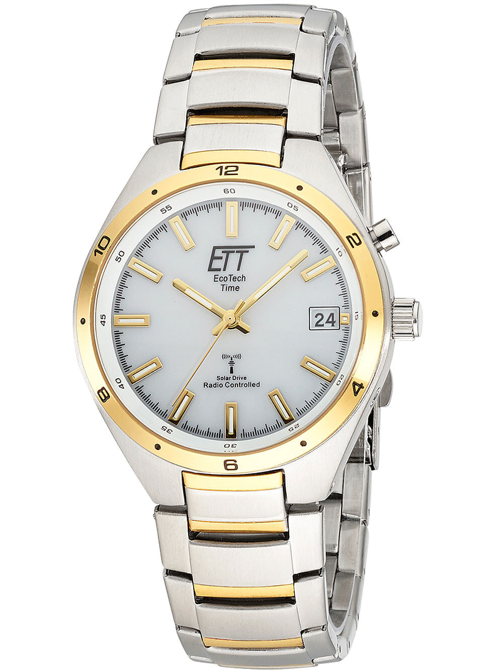 Мужские наручные часы с серебряным браслетом ETT EGS-11443-11M Funk Solar Drive Altai mens 41mm 5ATM