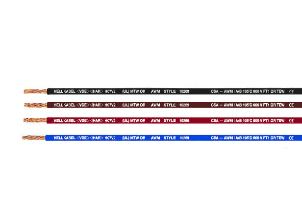 HELUKABEL H07V2-K, Кабель низкого напряжения, Красный, Поливинилхлорид (ПВХ), Поливинилхлорид (ПВХ), Медь, 1x4 мм2