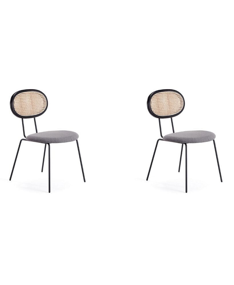 Manhattan Comfort jardin 2-Piece Upholstered Metal Dining Chair