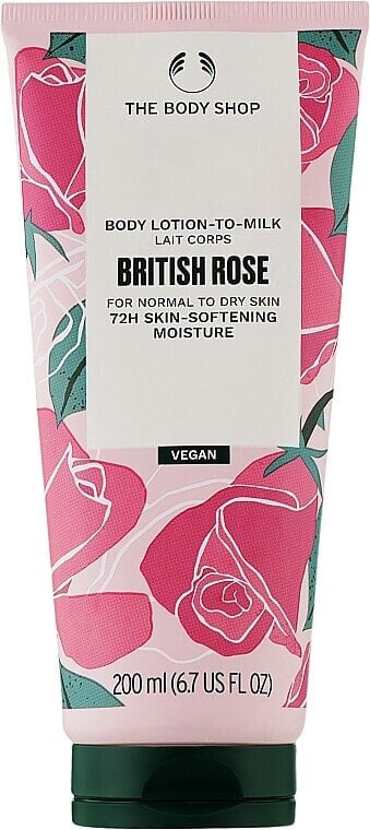 Körperlotion - The Body Shop British Rose 72h Skin Softening Moisturiser Body Lotion-to-Milk