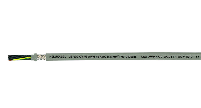 HELUKABEL JZ-602-CY, Кабель низкого напряжения, Серый, Поливинилхлорид (ПВХ), Поливинилхлорид (ПВХ), Медь, 7G1,5