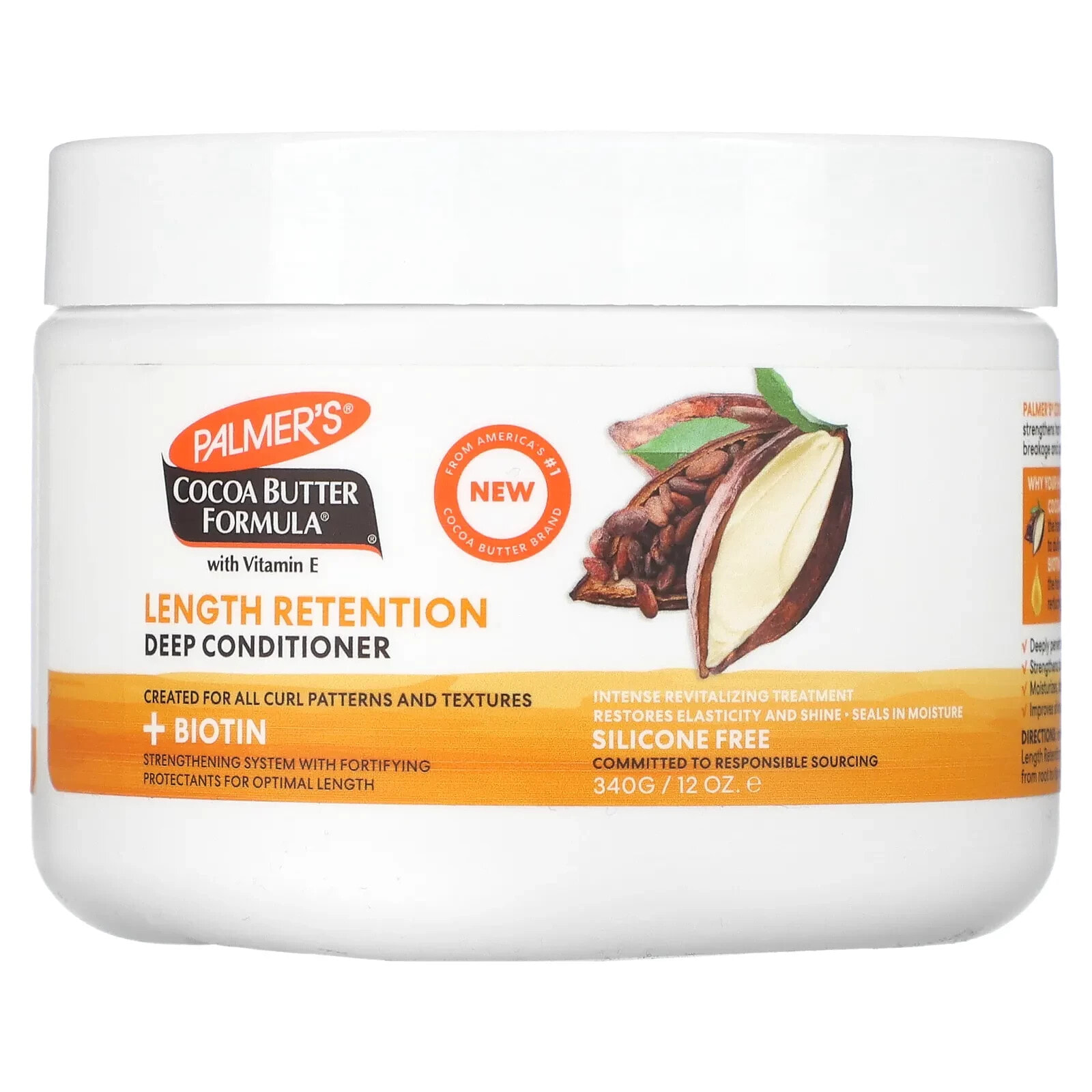 Palmers, Формула какао-масла с витамином Е, кондиционер для глубокого сохранения длины волос, 340 г (12 унций)
