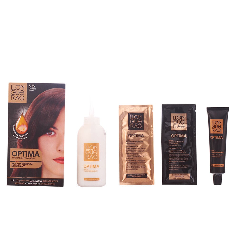 Llongueras Optima Hair Color No.5.35 Перманентная краска для волос без аммиака, оттенок шоколадный