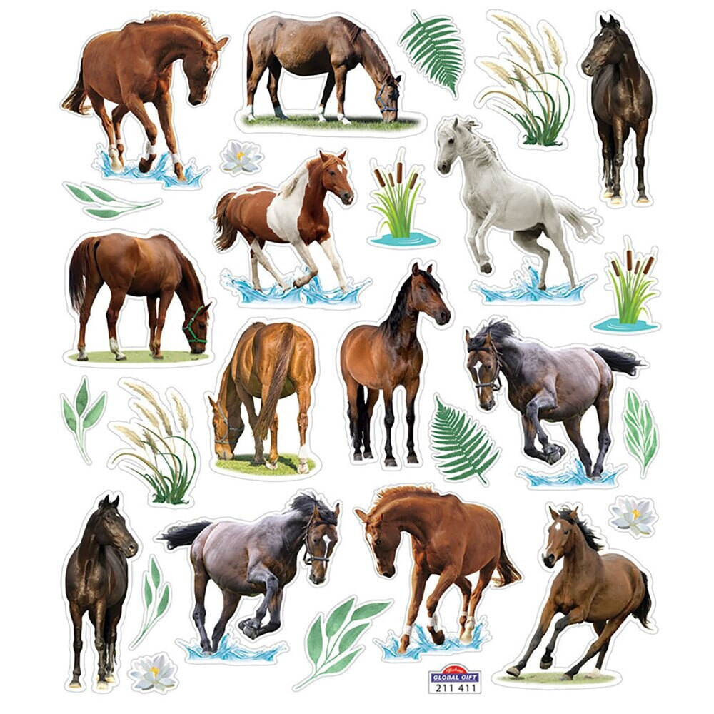 GLOBAL GIFT Classy Glitter Horses Stickers