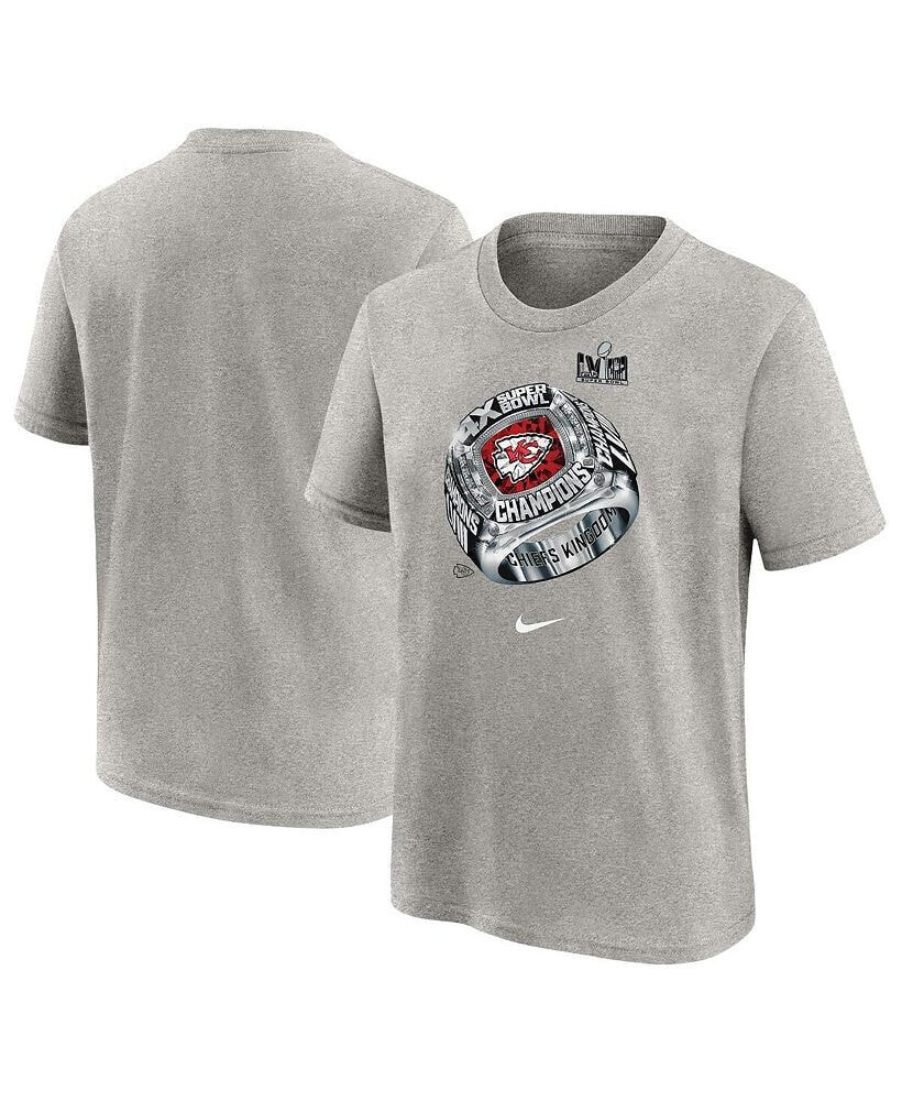 Nike big Boys Gray Kansas City Chiefs Four-Time Super Bowl Champions T-shirt