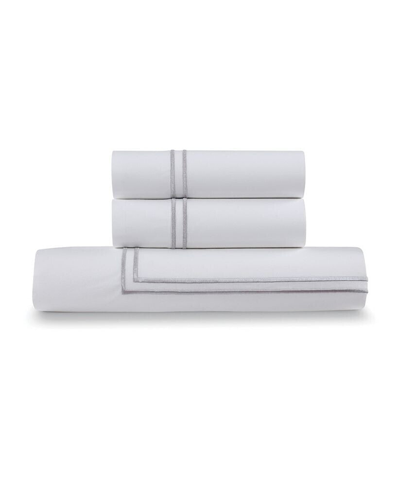 Ella Jayne 100% Cotton Percale 3 Piece Duvet Set with Satin Stitching - Full/Queen
