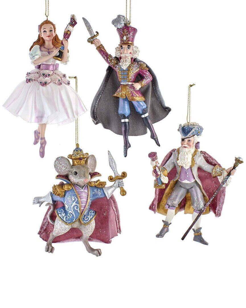 Kurt Adler Set Of 4 6.38In Resin Nutcracker Suite Ornaments Multicolor