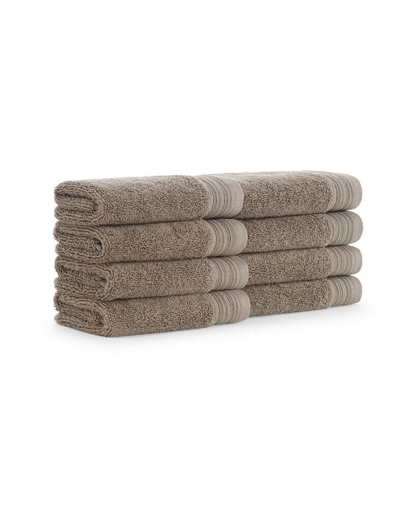 Aston and Arden anatolia Turkish Washcloths (8 Pack), 13x13, 600 GSM, Woven Linen-Inspired Dobby, Ring Spun Combed Cotton, Low Twist