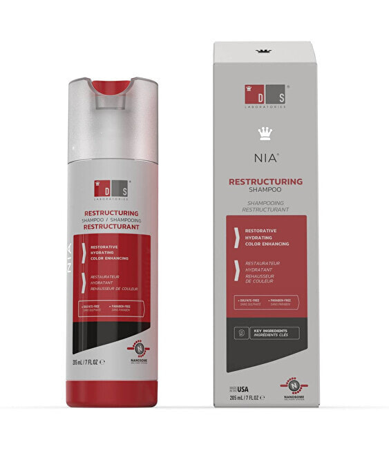 DS Laboratories Nia Restructuring Shampoo Увлажняющий и восстанавливающий шампунь против ломкости волос 205 мл