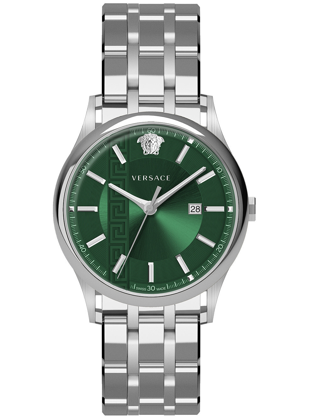 Мужские наручные часы с серебряным браслетом Versace VE4A00620 Aiakos mens 44mm 5ATM