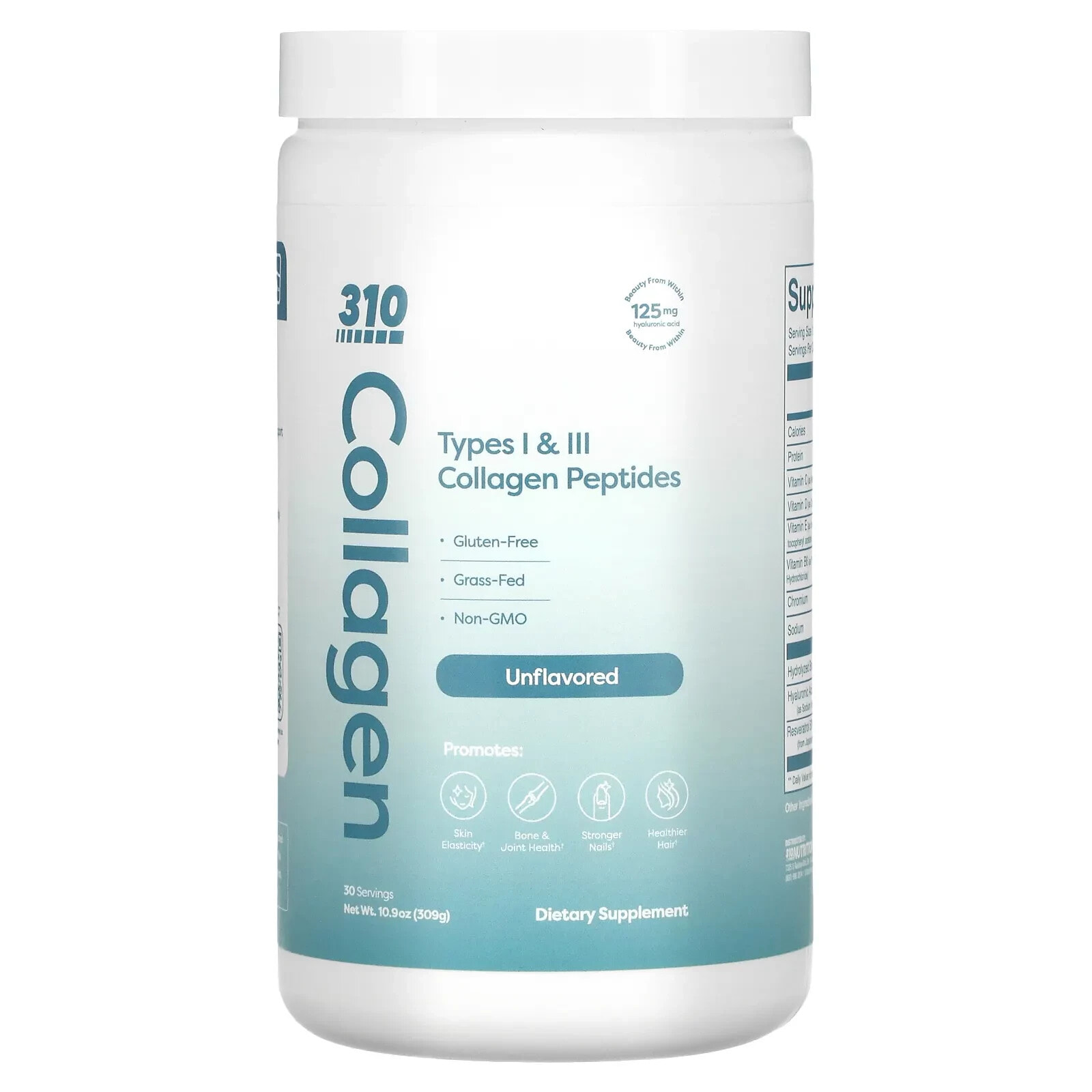 310 Nutrition, Collagen, пептиды коллагена типа I и III, розовый лимонад, 372 г (13,1 унции)