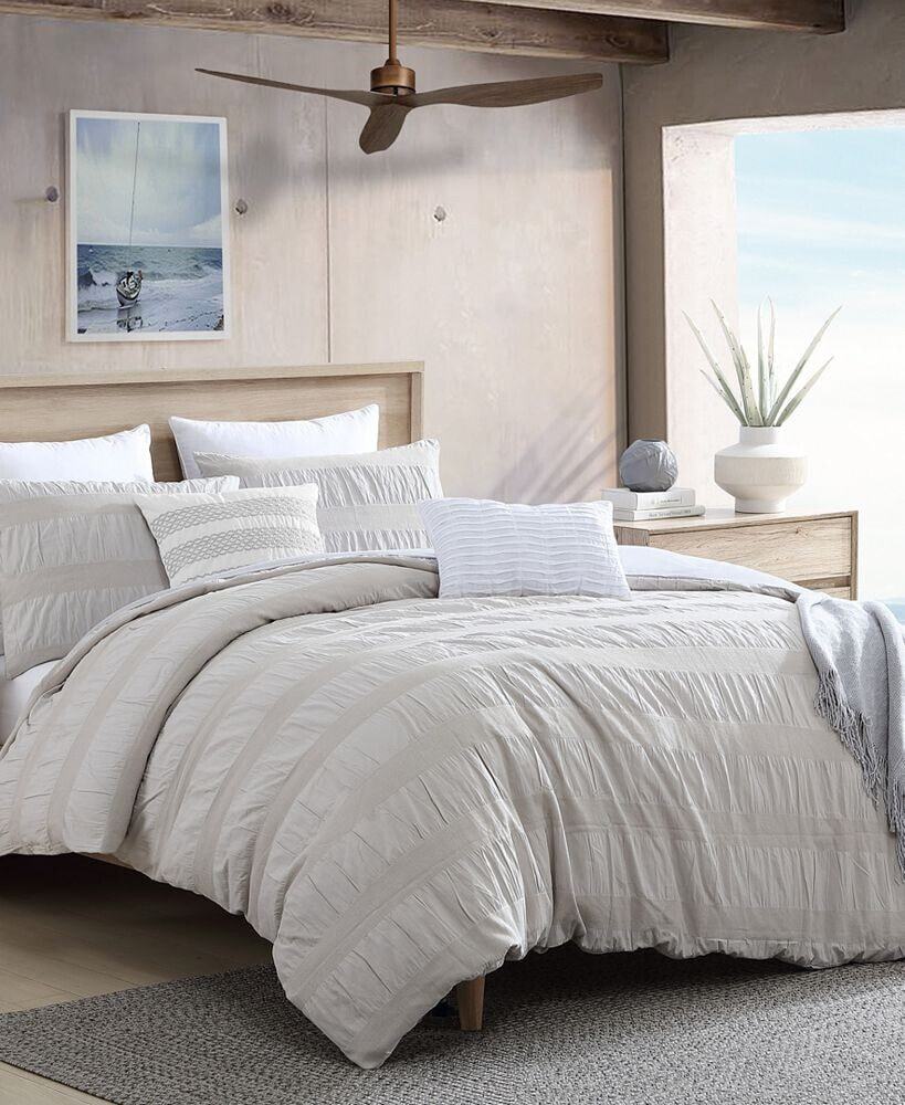 Swift Home lush Moselle Cotton Ruched Waffle Weave 3 Piece Duvet Cover Set, Full/Queen