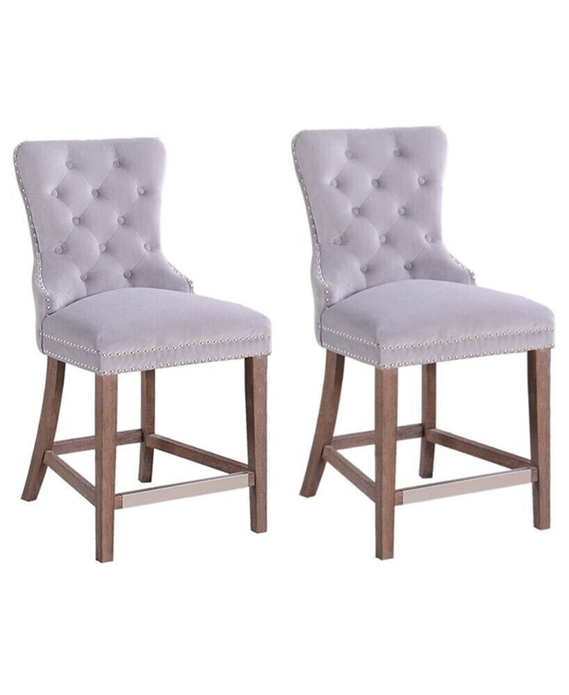 Best Master Furniture julia Velvet Bar Stools, Set of 2