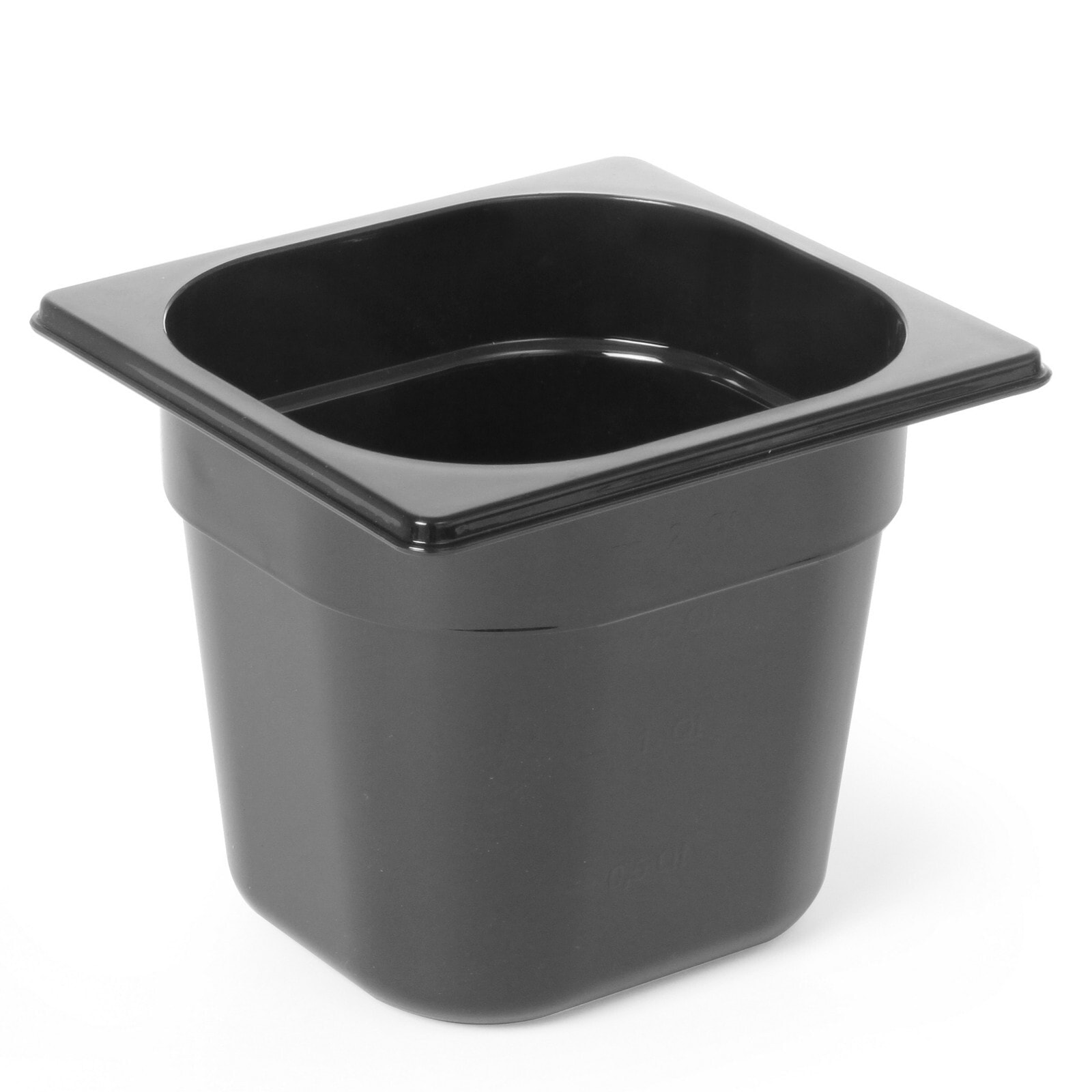 Gastronomy container GN 1/6 made of black polycarbonate 176x162x200mm 3.4L Hendi 862704