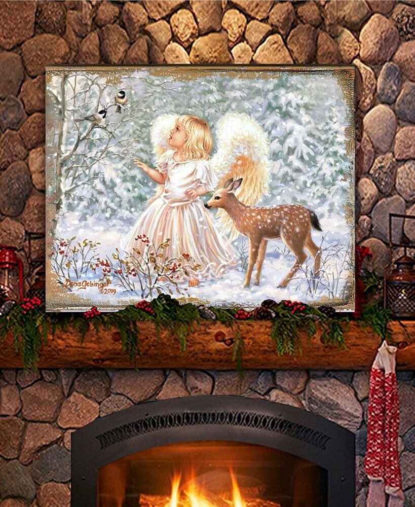 Designocracy sweet Christmas Blessings Wood Handcrafted Wall Home Decor, 18