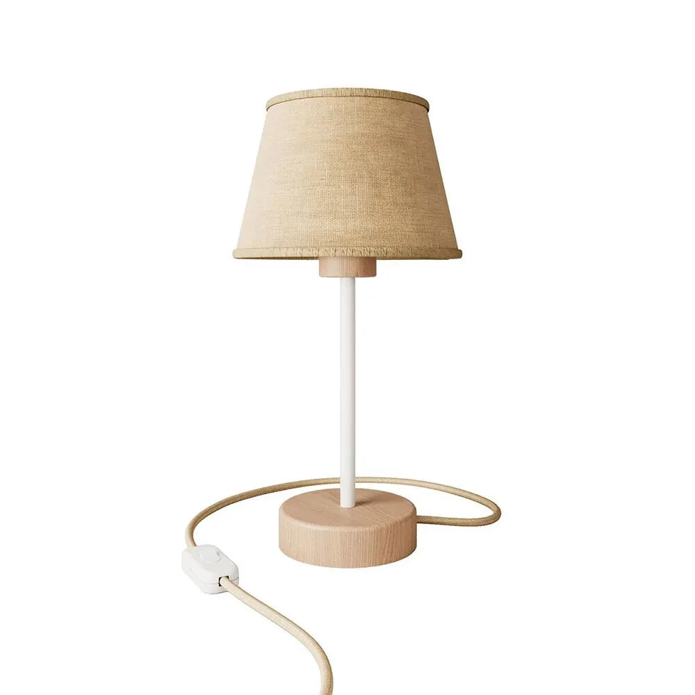 CREATIVE CABLES Alzaluce Wood wooden table lamp with empire shade with 2-pole plug - with bulb