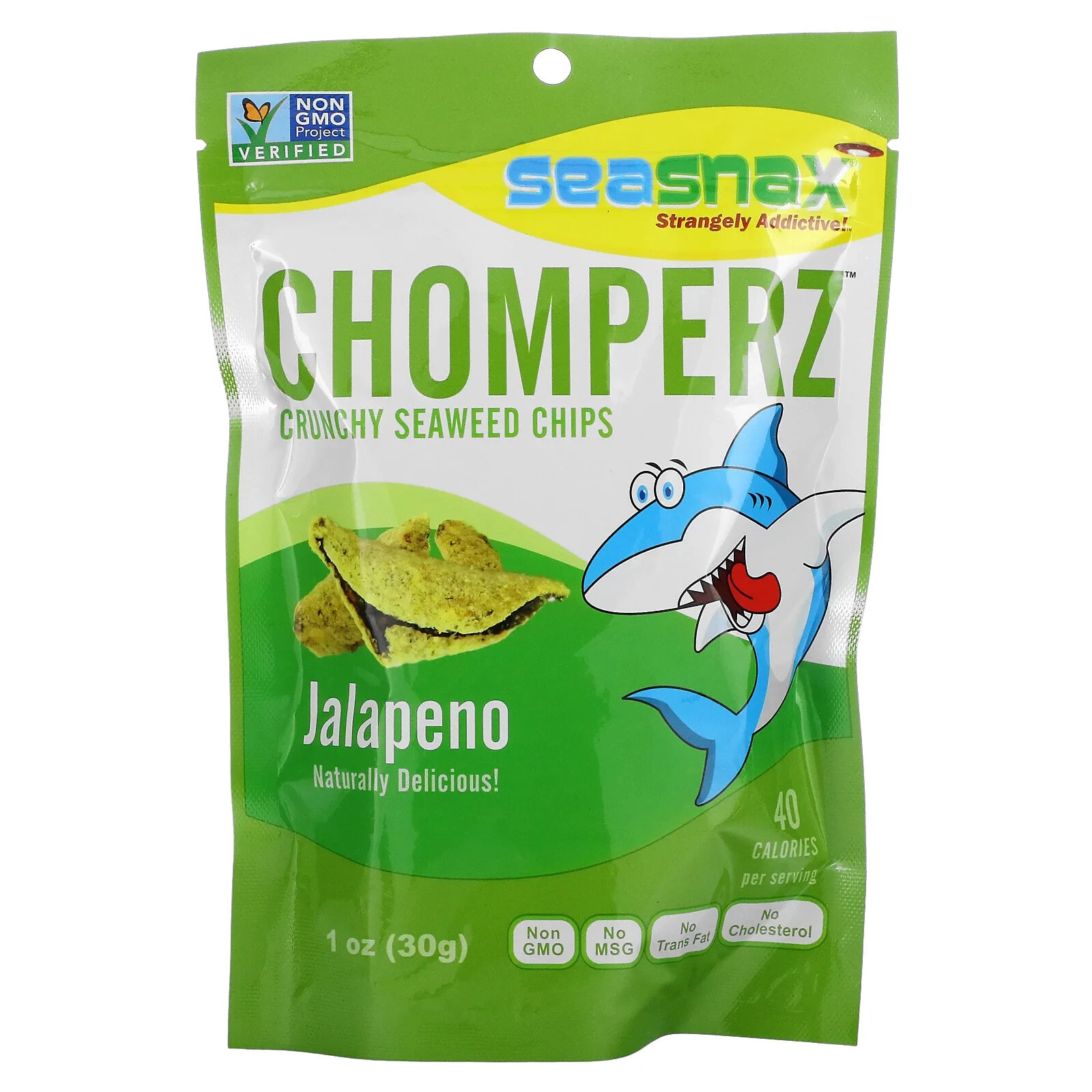 SeaSnax, Chomperz, хрустящие чипсы из морских водорослей, оригинальный вкус, 1 унция (30 г)