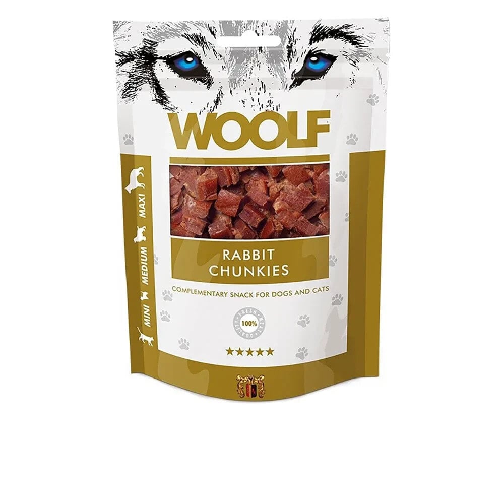 WOOLF Rabbit Chunkies dog treat 100g