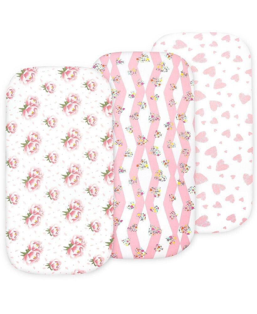 Bublo Baby baby Bassinet Sheet Set for Boy and Girl, 3 Pack, Universal Fitted for Oval, Hourglass & Rectangle Bassinet Mattress, Fitted Sheets.