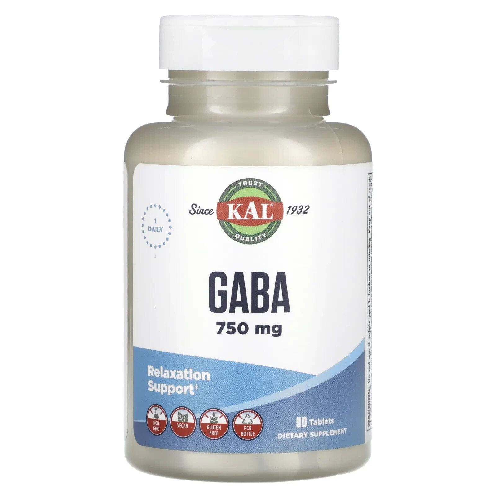 GABA, 750 mg, 90 Tablets