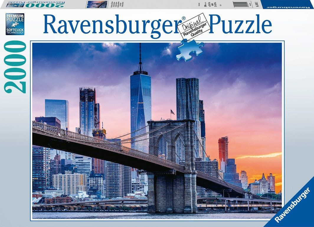 Ravensburger Puzzle 2000 elementów Widok na Manhattan i Most Brooklyn