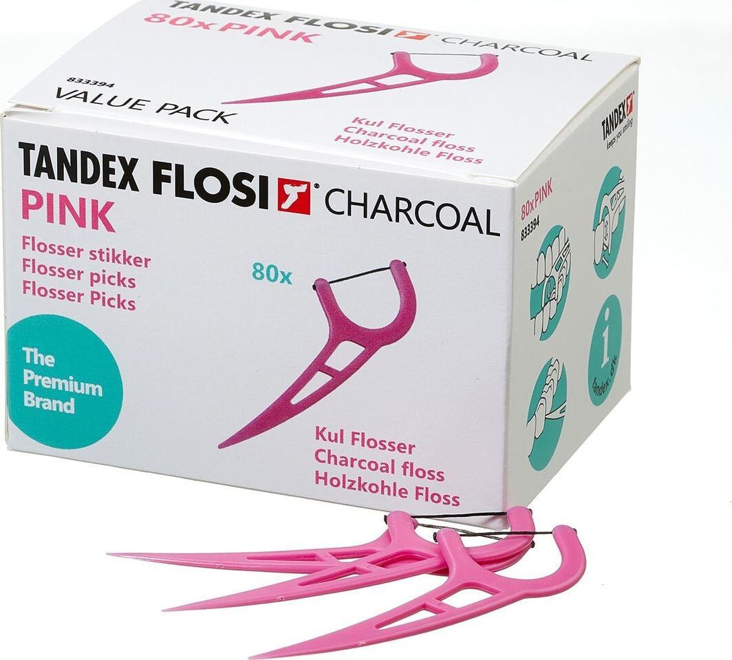 Зубная нить или ершик Tandex Floser z nitką węglową Pink ( 80 szt. )