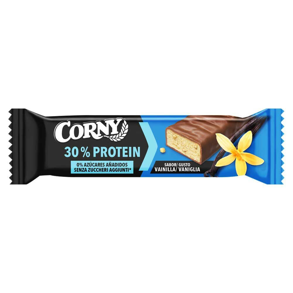 CORNY Protein Bar With Vanilla Covered In Chocolate With 30% Protein And No Added Sugars 50g