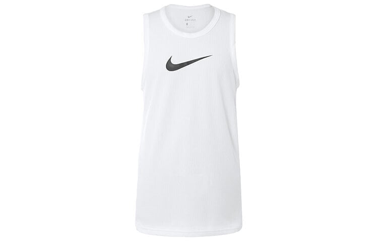 Nike Dri-Fit系列 圆领长袖常规款Logo大钩运动无袖篮球背心 男款 白色 送男生 / Майка Nike Dri-Fit BV9388-100
