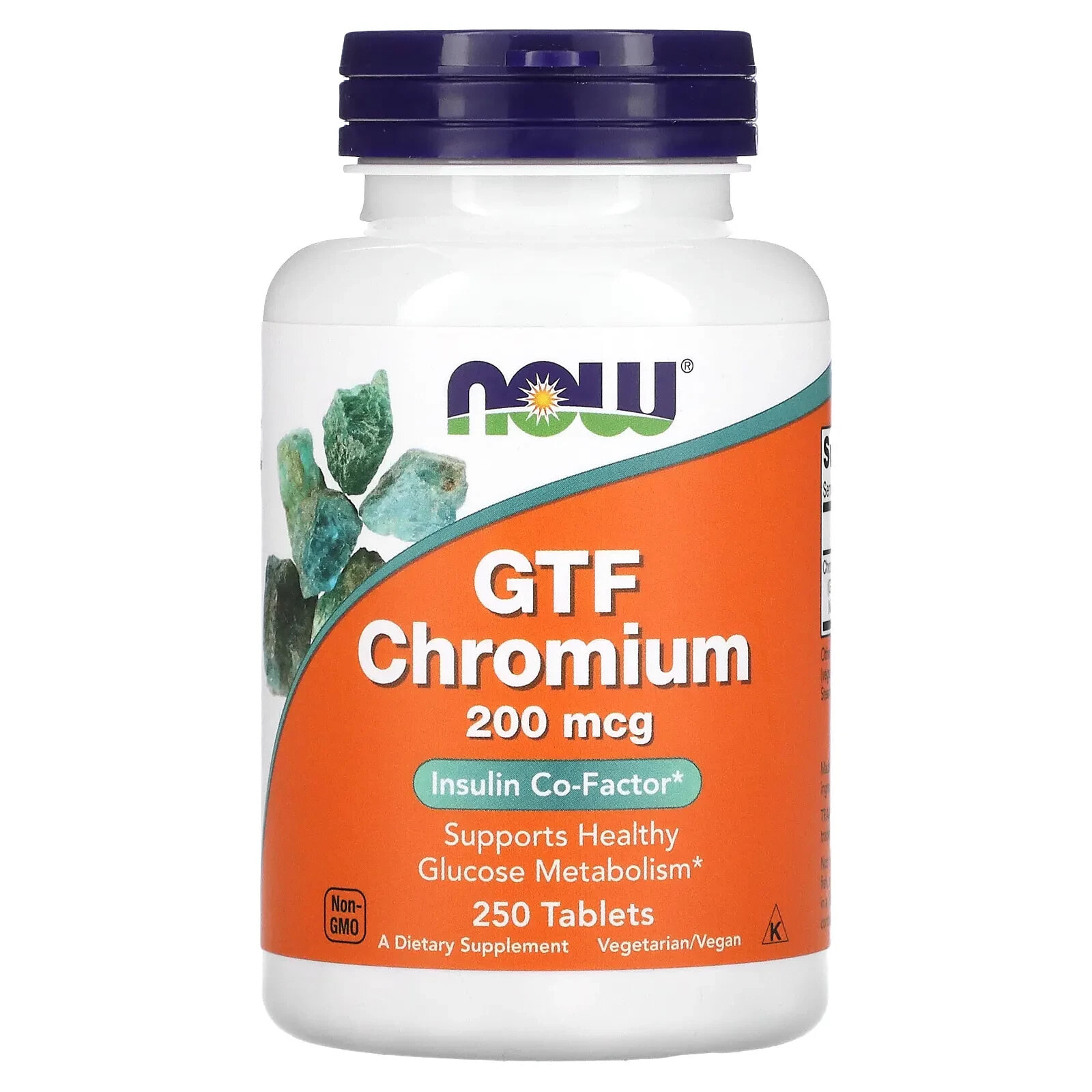NOW Foods GTF Chromium Пищевая добавка Хром 200 мгк 250 таблеток