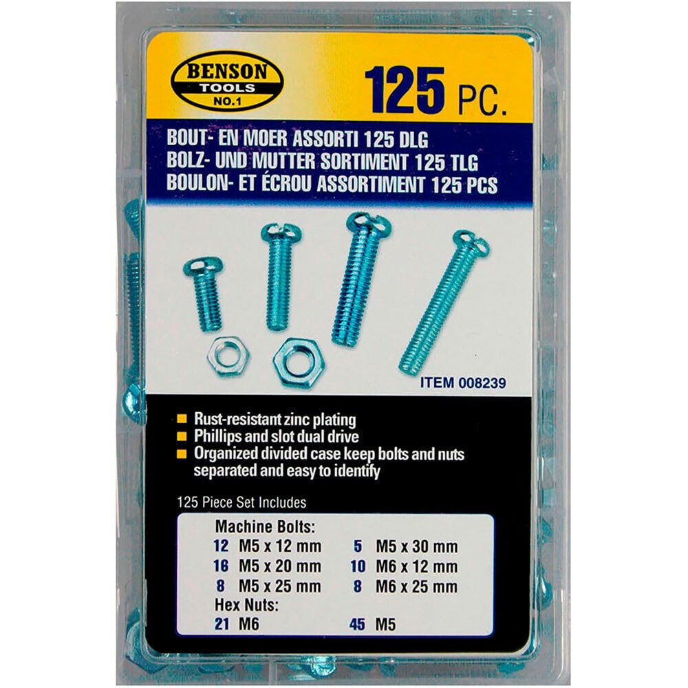 BENSON Nut Screws Kit 125 Units