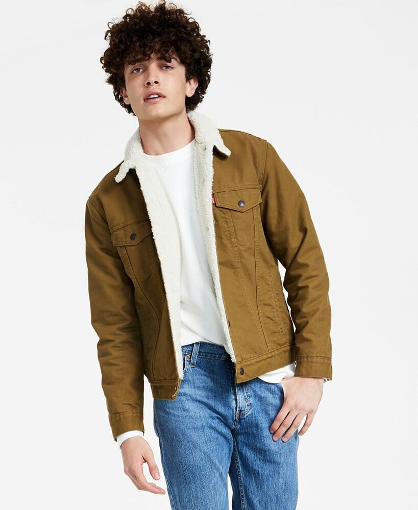 Levi's men's Regular Fit Sherpa Canvas Trucker Jacket